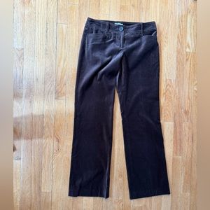 Loft Chocolate velvet wide leg pants